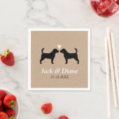 Beagles Hochzeitscouple mit benutzerdefiniertem Te Serviette (Beispiel)