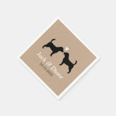 Beagles Hochzeitscouple mit benutzerdefiniertem Te Serviette (Ecke)