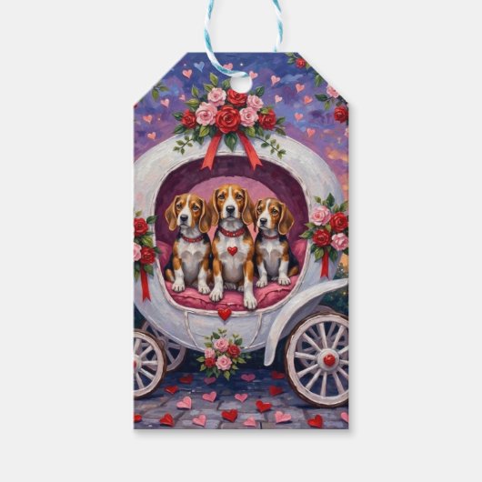 Beagles Hund Valentinstag Geschenkanhänger (Vorderseite)