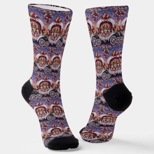 Beagles Hund Valentinstag  Socken (Gewinkelt)