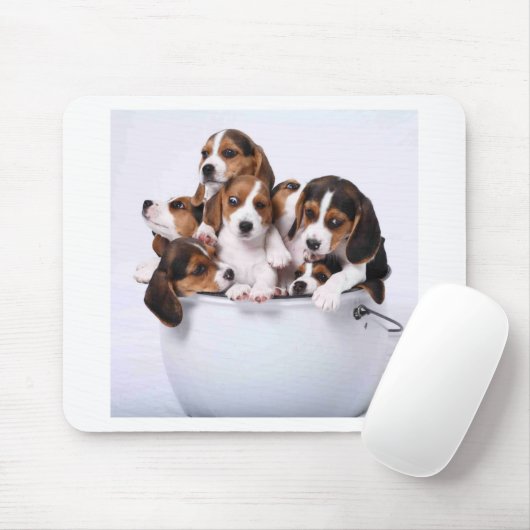 Beagles im Eimer Mousepad (Mit Mouse)