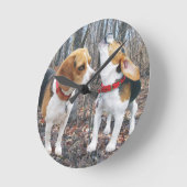 Beagles in der Holzuhr Runde Wanduhr (Winkel)