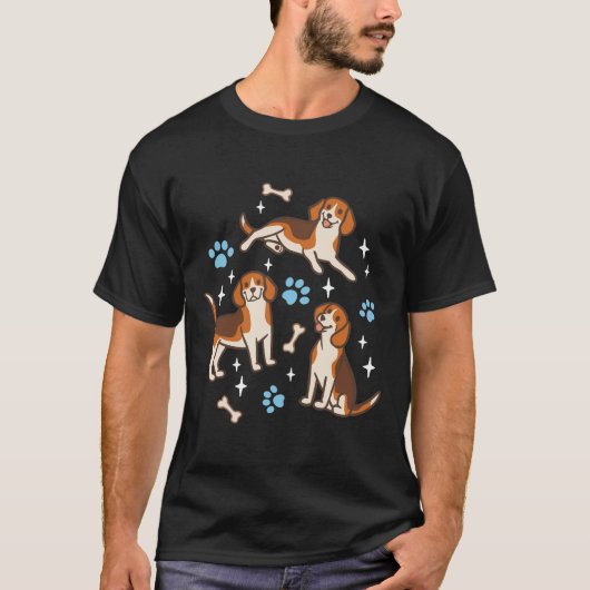 Beagles in rosa T-Shirt (Vorderseite)