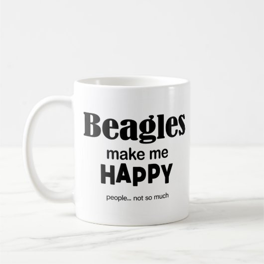 Beagles machen mich glücklich kaffeetasse (Links)