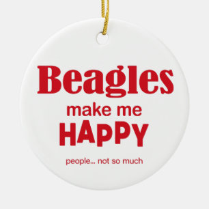 Beagles machen mich glücklich keramik ornament