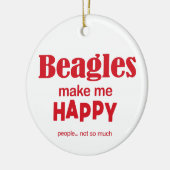 Beagles machen mich glücklich keramik ornament (Links)