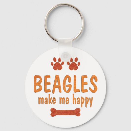 Beagles machen mich glücklich schlüsselanhänger (Vorderseite)