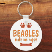 Beagles machen mich glücklich schlüsselanhänger (Vorderseite)