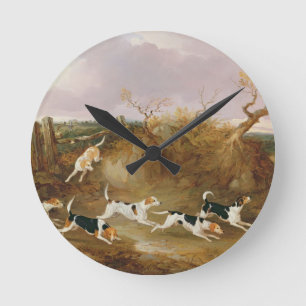 Beagles vollständig…, 1845 (Öl auf Leinwand) Runde Wanduhr