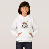 Beagles with soccer ball for Valentine's Day Hoodie (Vorne ganz)