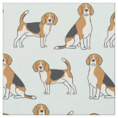 Beagles zu Aqua Fabric Stoff (Nahaufnahme)