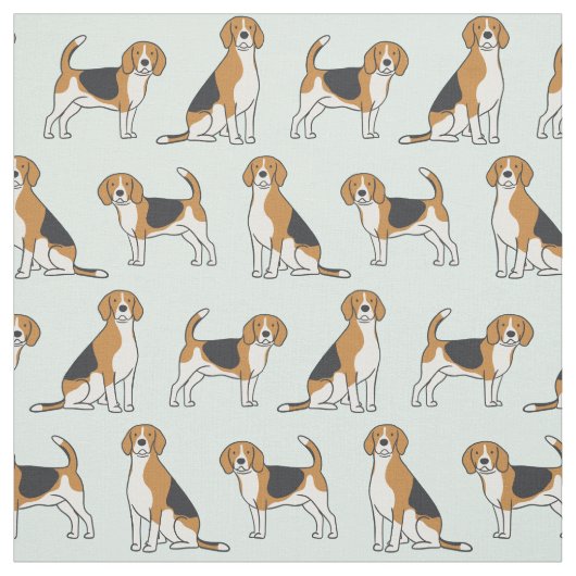 Beagles zu Aqua Fabric Stoff (Muster)