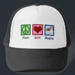 Beagles zur Liebe des niedlichen Friedens Truckerkappe<br><div class="desc">Niedlich Peace Liebe Beagles Geschenk. Ein cooler Beagle Hundebesitzer Design für die Rasse mit einem Schild und einem Herz. Ich Liebe diese schönen Hunde.</div>
