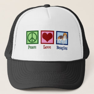 Beagles zur Liebe des niedlichen Friedens Truckerkappe