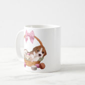 Beaglewelpe und -makronen kaffeetasse (Vorderseite Links)