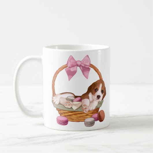 Beaglewelpe und -makronen kaffeetasse (Links)