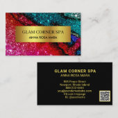 *~* Beaitu Luxury Glam Rainbow QR Glitzer Glitz Visitenkarte (Vorne/Hinten)