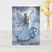 Beaituful Blue Fairy Dragon Card von Molly Harriso Karte (Gelbe Blume)