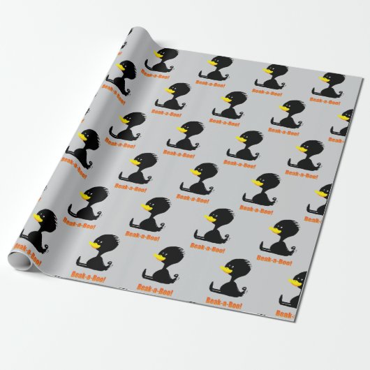 Beak-a-Boo! Cute Cartoon Duck with Funny Pun Geschenkpapier (Ungerollt)