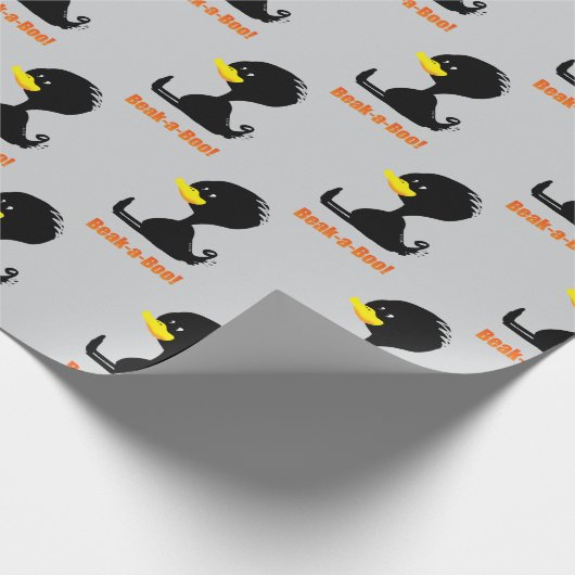 Beak-a-Boo! Cute Cartoon Duck with Funny Pun Geschenkpapier (Ecke)