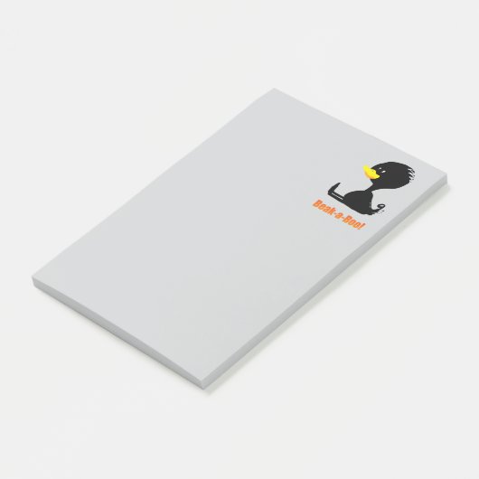 Beak-a-Boo! Cute Cartoon Duck with Funny Pun Post-it Klebezettel (angewinkelt)