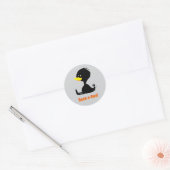 Beak-a-Boo! Cute Cartoon Duck with Funny Pun Runder Aufkleber (Umschlag)