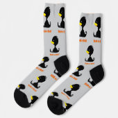 Beak-a-Boo! Niedlicher Cartoon Duck mit Funny Puck Socken (Linkes Detail)