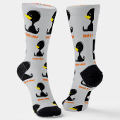 Beak-a-Boo! Niedlicher Cartoon Duck mit Funny Puck Socken (Gewinkelt)