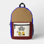 Beak & Bonk, STUDY MOTIVATION BAG Bedruckter Rucksack (Vorderseite)