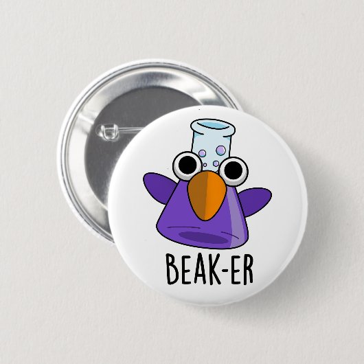 Beak-er Funny Chemistry Pub Button (Vorne & Hinten)