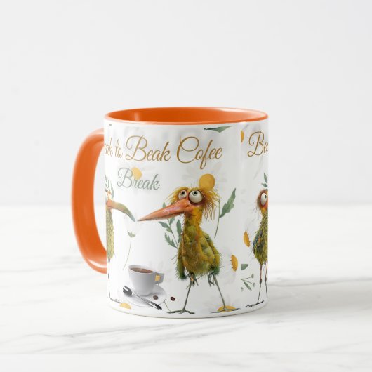 Beak to Beak Coffee Break - Funny Bird Tasse (Vorderseite Links)