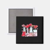Beaker Test Tube Heart Laboratory Valentines Scien Magnet (Vorderseite/Rückseite)