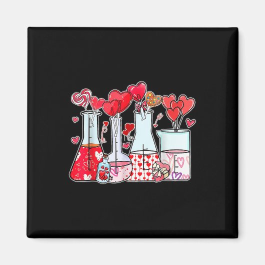 Beaker Test Tube Heart Laboratory Valentines Scien Magnet (Vorne)