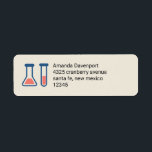 Beaker & Test Tube Science Theme<br><div class="desc">Adressetiketten mit einem niedlichen zeichn eines Reagenzglases und eines Bechers. Ideal für Wissenschaftsarten.</div>