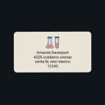 Beaker & Test Tube Science Theme Adressaufkleber<br><div class="desc">Adressetiketten mit einem niedlichen zeichn eines Reagenzglases und eines Bechers. Ideal für Wissenschaftsarten.</div>