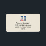 Beaker & Test Tube Science Theme Adressaufkleber<br><div class="desc">Adressetiketten mit einem niedlichen zeichn eines Reagenzglases und eines Bechers. Ideal für Wissenschaftsarten.</div>