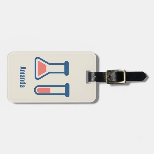 Beaker & Test Tube Science Theme Gepäckanhänger (Vorderseite horizontal)