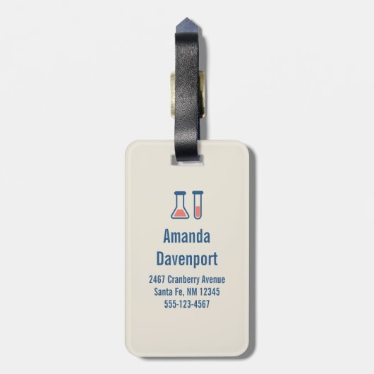 Beaker & Test Tube Science Theme Gepäckanhänger (Rückseite vertikal)
