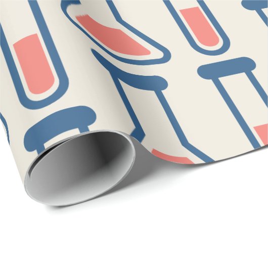 Beaker & Test Tube Science Theme Geschenkpapier (Rolleneckpunkt)