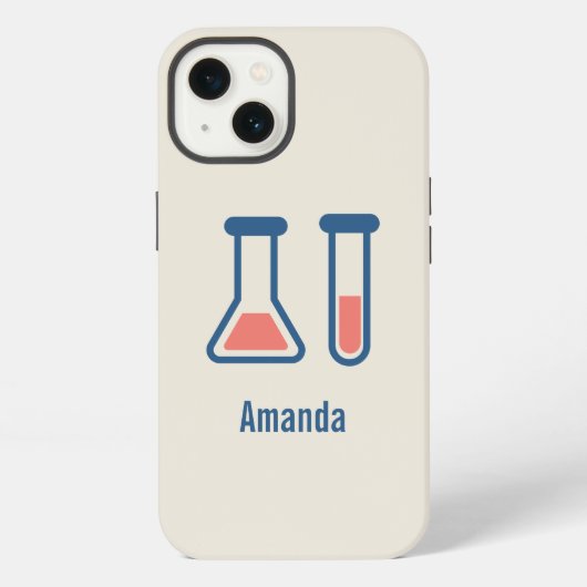 Beaker & Test Tube Science Theme iPhone Hülle (Rückseite)