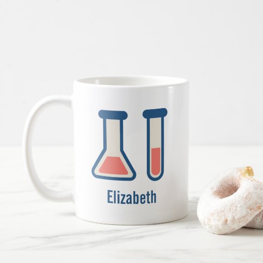 Beaker & Test Tube Science Theme Kaffeetasse (Mit Donut)