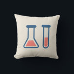 Beaker & Test Tube Science Theme Kissen<br><div class="desc">Kissen mit einem niedlichen zeichn von Reagenzglas und Becherglas. Ideal für Wissenschaftsarten.</div>