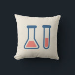 Beaker & Test Tube Science Theme Kissen<br><div class="desc">Kissen mit einem niedlichen zeichn von Reagenzglas und Becherglas. Ideal für Wissenschaftsarten.</div>