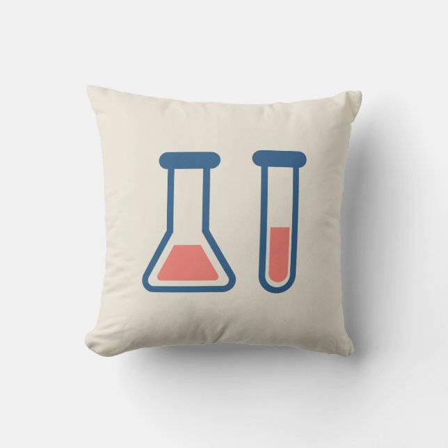 Beaker & Test Tube Science Theme Kissen (Vorderseite)