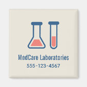 Beaker & Test Tube Science Theme Magnet (Vorne)