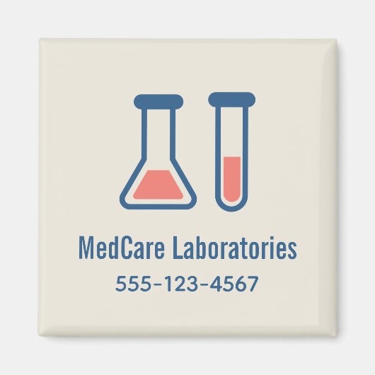 Beaker & Test Tube Science Theme Magnet (Vorne)