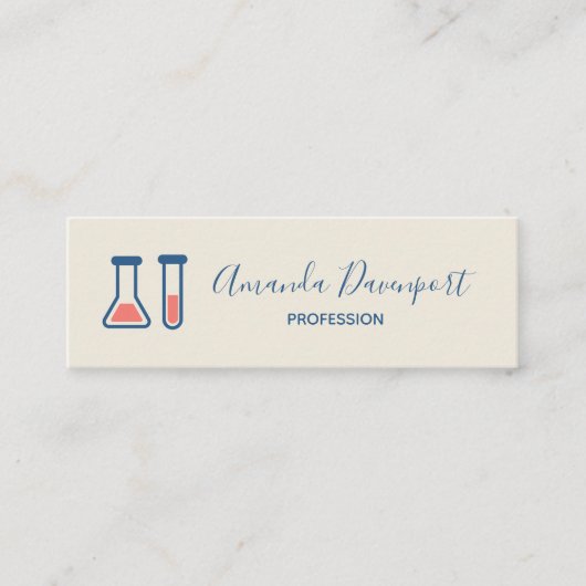 Beaker & Test Tube Science Theme Mini Visitenkarte (Vorderseite)