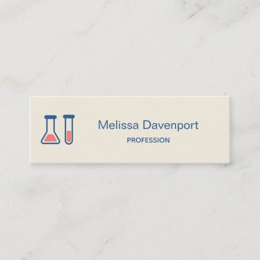Beaker & Test Tube Science Theme Mini Visitenkarte (Vorderseite)