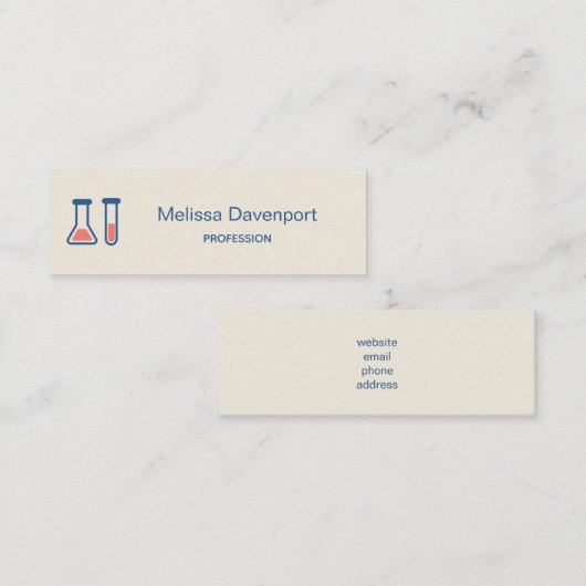 Beaker & Test Tube Science Theme Mini Visitenkarte (Vorne/Hinten)