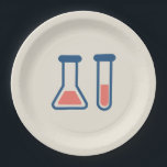 Beaker & Test Tube Science Theme Pappteller<br><div class="desc">Teller aus Papier mit einem niedlichen zeichn eines Prüfröhrchens und eines Bechers. Ideal für Wissenschaftsarten.</div>